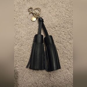 Poppy And Peonies Black Tassel Keychain Accessory